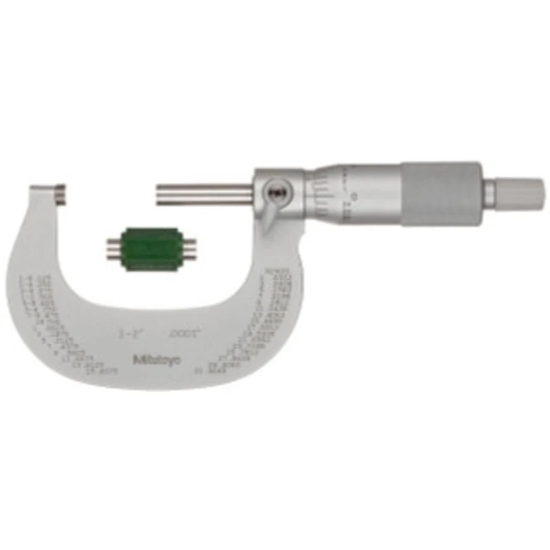 Mitutoyo Outside Micrometer, Manual 1-2 Ratchet Stop - 101-114